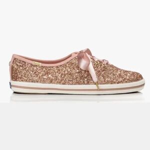 Keds X kate spade new york glitter rose gold color shoes.NIB